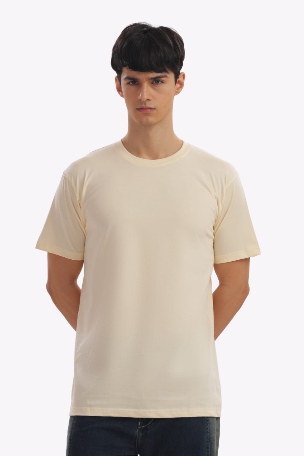 Regular Half Sleeve Plain Round Nick T-Shirt,Double Bio Wash + Silicon Wash