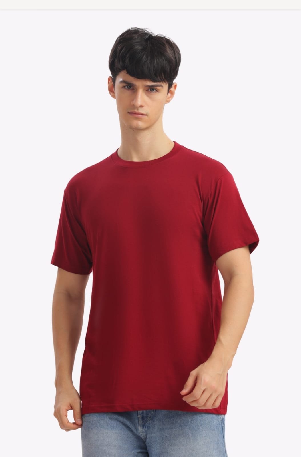 Regular Half Sleeve Plain Round Nick T-Shirt,Double Bio Wash + Silicon Wash - Image 5
