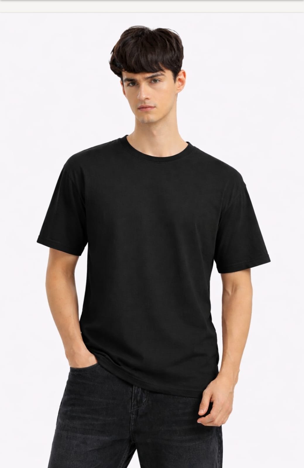 Regular Half Sleeve Plain Round Nick T-Shirt,Double Bio Wash + Silicon Wash - Image 8